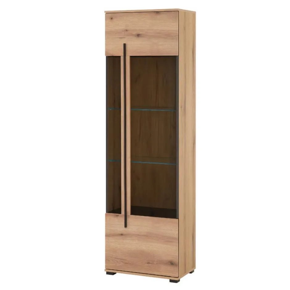 Wohnen Vitrinenkombination und Wandboard Set - Brocus (vierteilig)