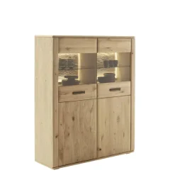 Wohnen Vitrinenschrank in Asteiche Hell - Jevedaz