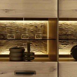 Wohnen Vitrinenschrank in Asteiche Hell - Jevedaz