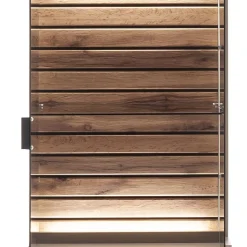 Wohnen Vitrinenschrank in Grau mit Wildeiche - Teorina