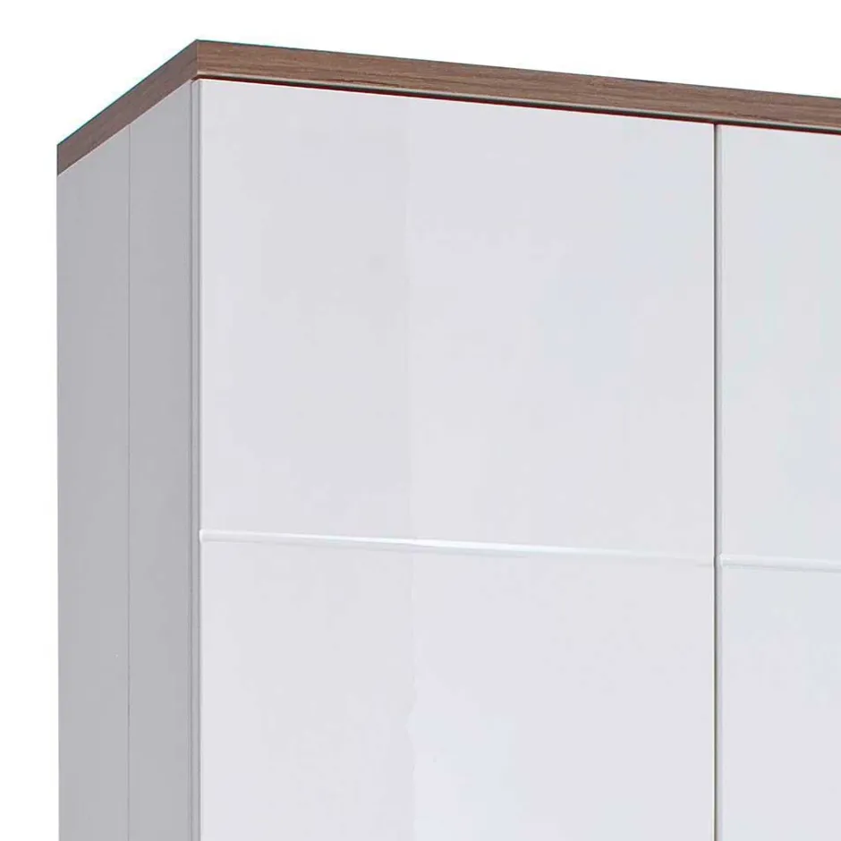 Vitrinenschrank in Hochglanz Weiß - Icadro^Wohnen New