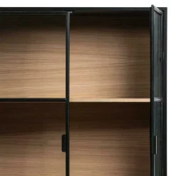 Vitrinenschrank in Kiefer und Schwarz - Angoro^Wohnen Outlet