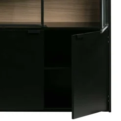 Vitrinenschrank in Kiefer und Schwarz - Angoro^Wohnen Outlet