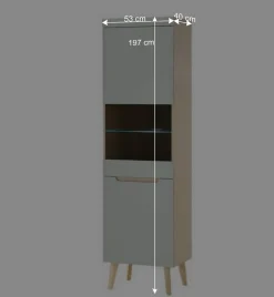 Vitrinenschrank in Mintgrün und Eiche - Armina^Wohnen Discount