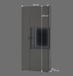 Vitrinenschrank in Weiß & Anthrazit - Hazime^Wohnen Outlet