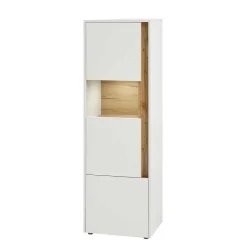 Vitrinenschrank in Weiß & Wildeiche Dekor - Nonessia^Wohnen Discount