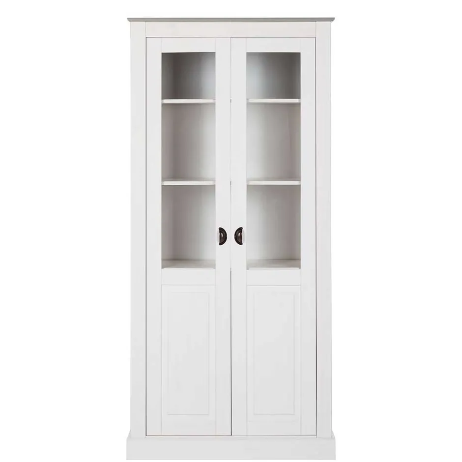 Vitrinenschrank in Weiß mit Grau - Lucasario^Wohnen Sale