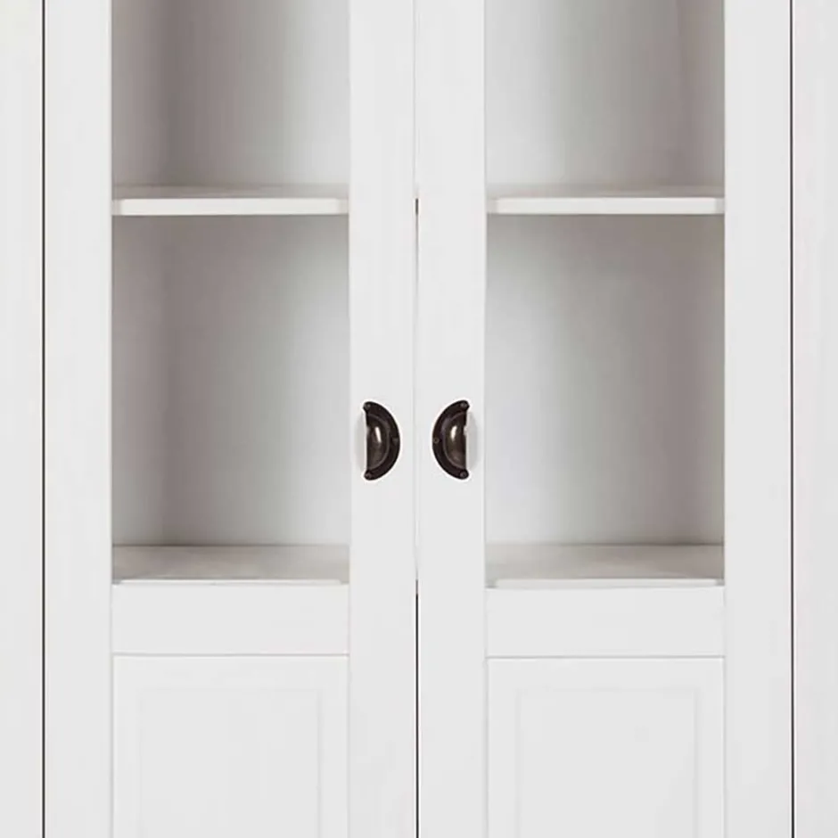 Vitrinenschrank in Weiß mit Grau - Lucasario^Wohnen Sale