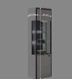 Vitrinenschrank in Weiß und Schwarzgrau - Loazin^Wohnen Online