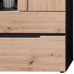 Vitrinenschrank in Wildeiche mit Grau - Kuetra^Wohnen Hot