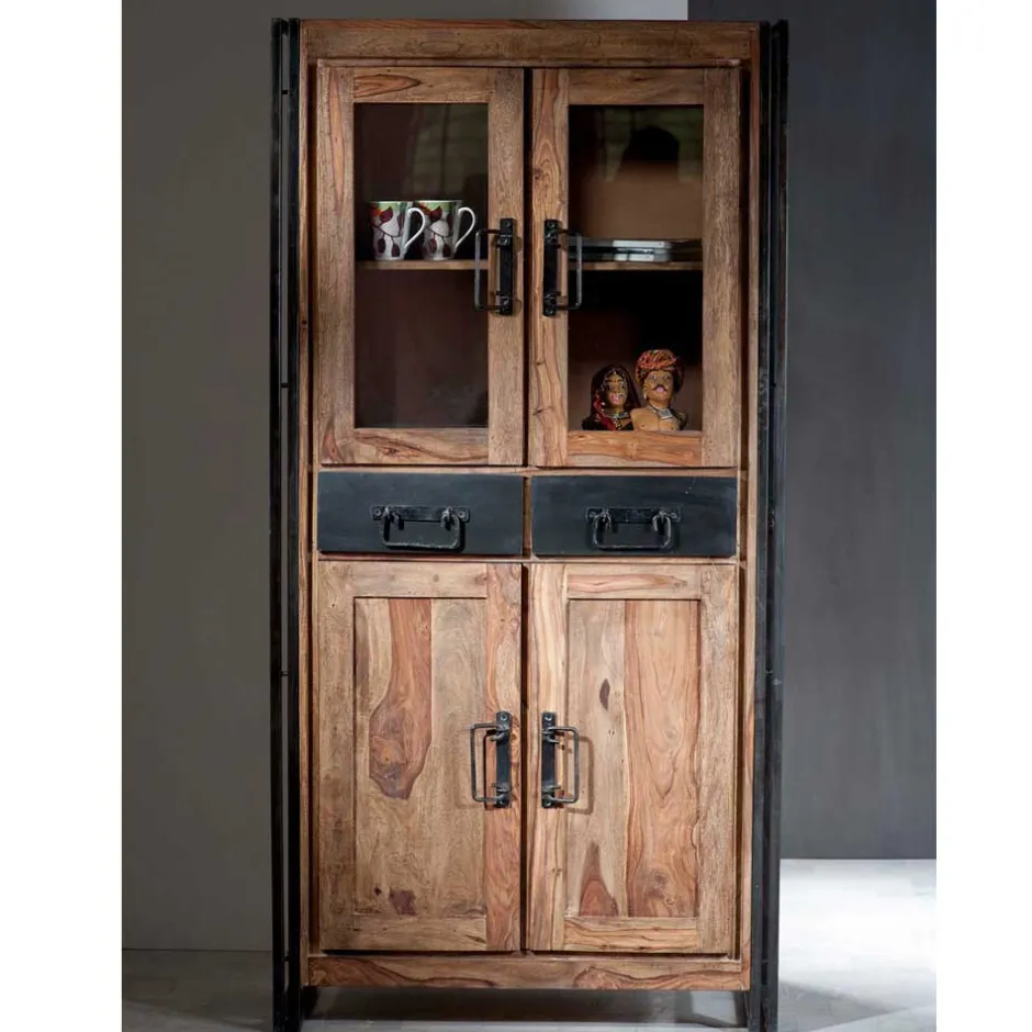 Vitrinenschrank Mendoza aus Akazie Massivholz^Wohnen Online