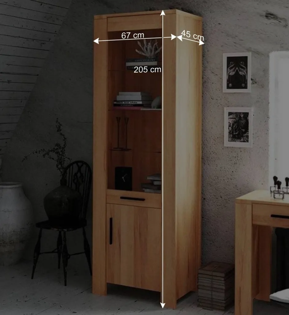 Wohnen Vitrinenschrank Mosniak aus Kernbuche Massivholz