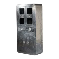 Wohnen Vitrinenschrank Pilot in Alufarben