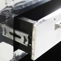 Wohnen Vitrinenschrank Pilot in Alufarben