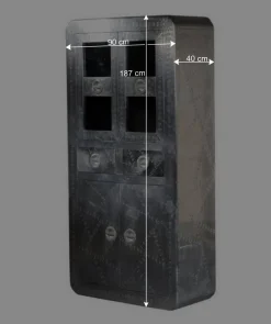 Wohnen Vitrinenschrank Pilot in Alufarben