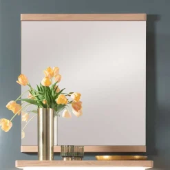 Wohnen Wand Flur Spiegel in Eiche Bianco - Arkadiuz