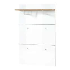 Wand Garderobenpaneel in Weiß & Eiche - Reestyl^Wohnen Clearance