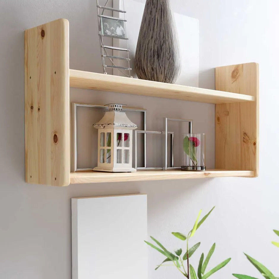 Wand Kiefernholz Regal mit 2 Böden - Aco^Wohnen Hot