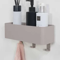 Wohnen Wandablage mit drei Haken in Taupe - Davio