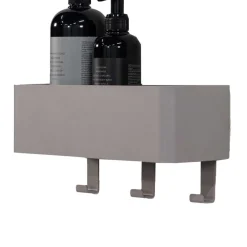 Wohnen Wandablage mit drei Haken in Taupe - Davio