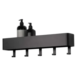 Wandablage mit Haken in Schwarz - Straits^Wohnen Outlet