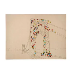 Wandbild mit Brücke und Menschen - Tulcea^Wohnen Discount