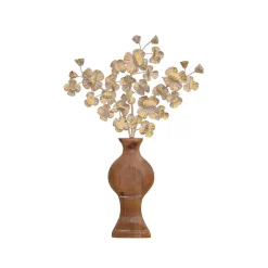 Wohnen Wandbild Relief Vase mit Zweigen Cava aus Holz