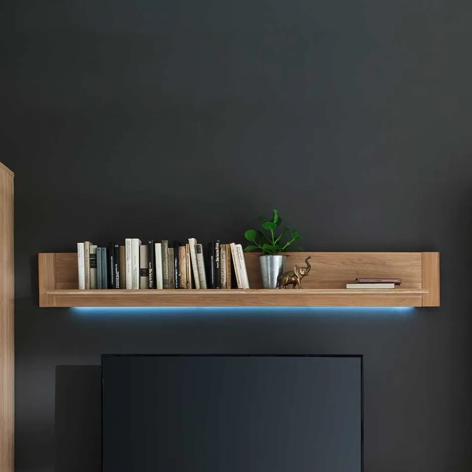 Wohnen Wandboard in 180cm Breite Pontros mit Eiche Bianco Furnier