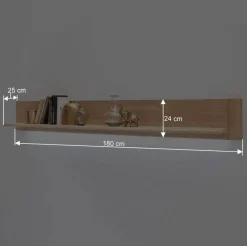 Wohnen Wandboard in 180cm Breite Pontros mit Eiche Bianco Furnier