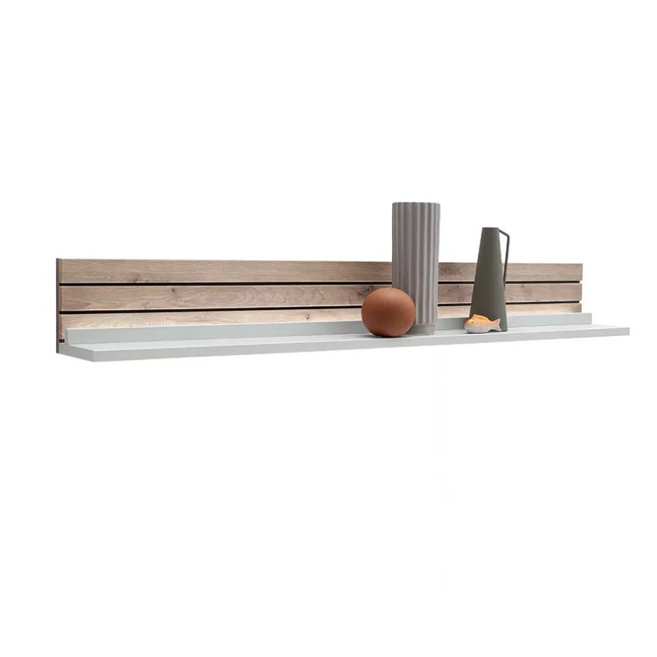 Wohnen Wandboard in Weiß mit Wildeiche - Varzino