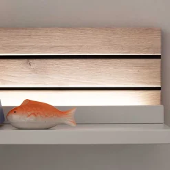 Wohnen Wandboard in Weiß mit Wildeiche - Varzino