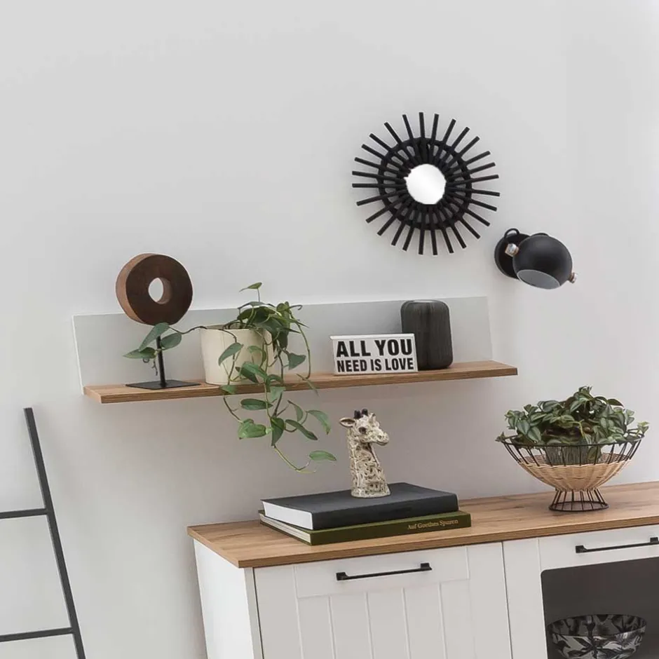 Wohnen Wandboard in Weiß und Eiche - Cabinda