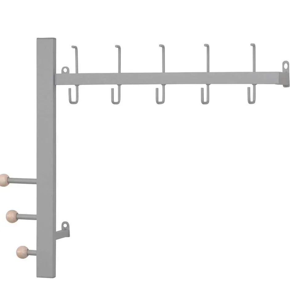 Wandgarderobe aus Metall in Alufarben - Kasrinco^Wohnen New