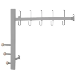 Wandgarderobe aus Metall in Alufarben - Kasrinco^Wohnen New