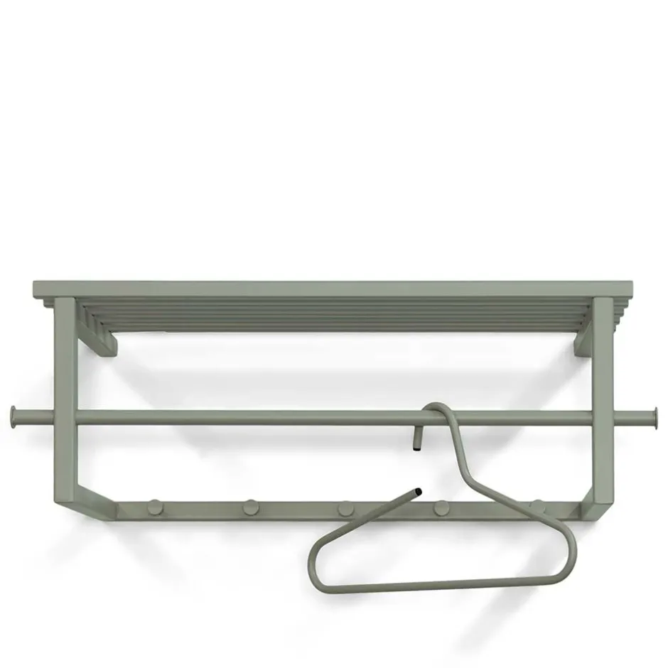 Wohnen Wandgarderobe aus Stahl in Graugrün - Secrema