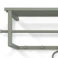 Wohnen Wandgarderobe aus Stahl in Graugrün - Secrema