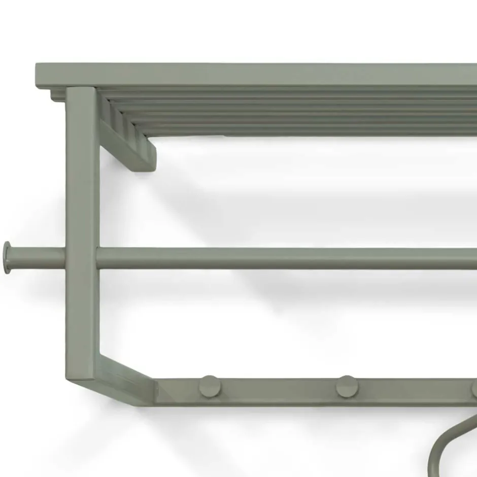 Wohnen Wandgarderobe aus Stahl in Graugrün - Secrema