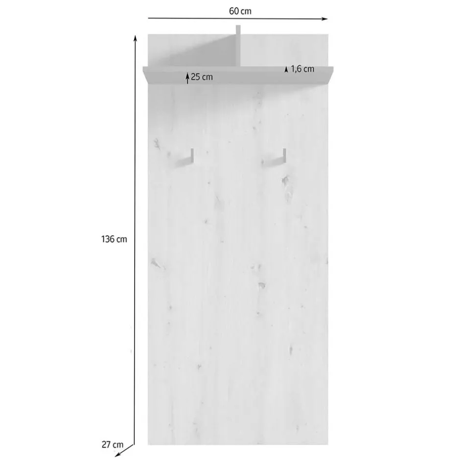 Wandgarderobe in Wildeiche Optik - Noele^Wohnen Clearance