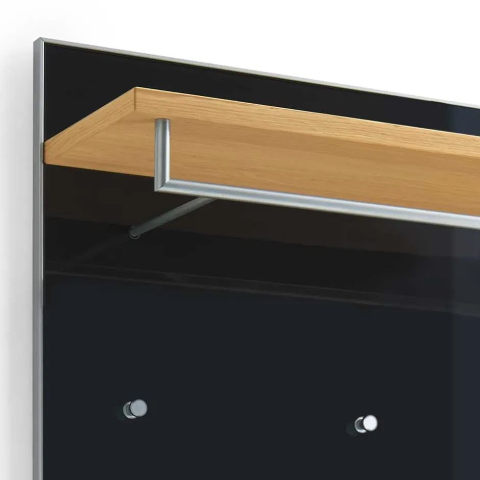 Wohnen Wandgarderobe Lalaika in Anthrazit Glas beschichtet