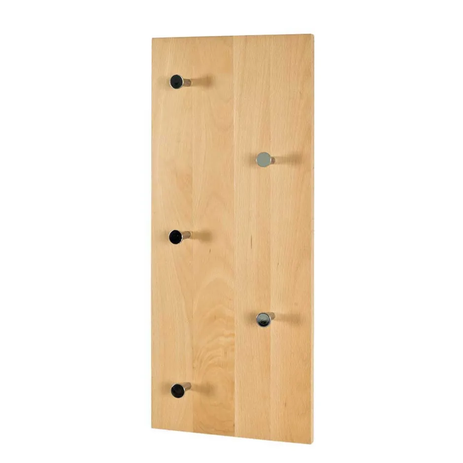 Wohnen Wandgarderobe mit 5 Haken Loove aus Buchenholz