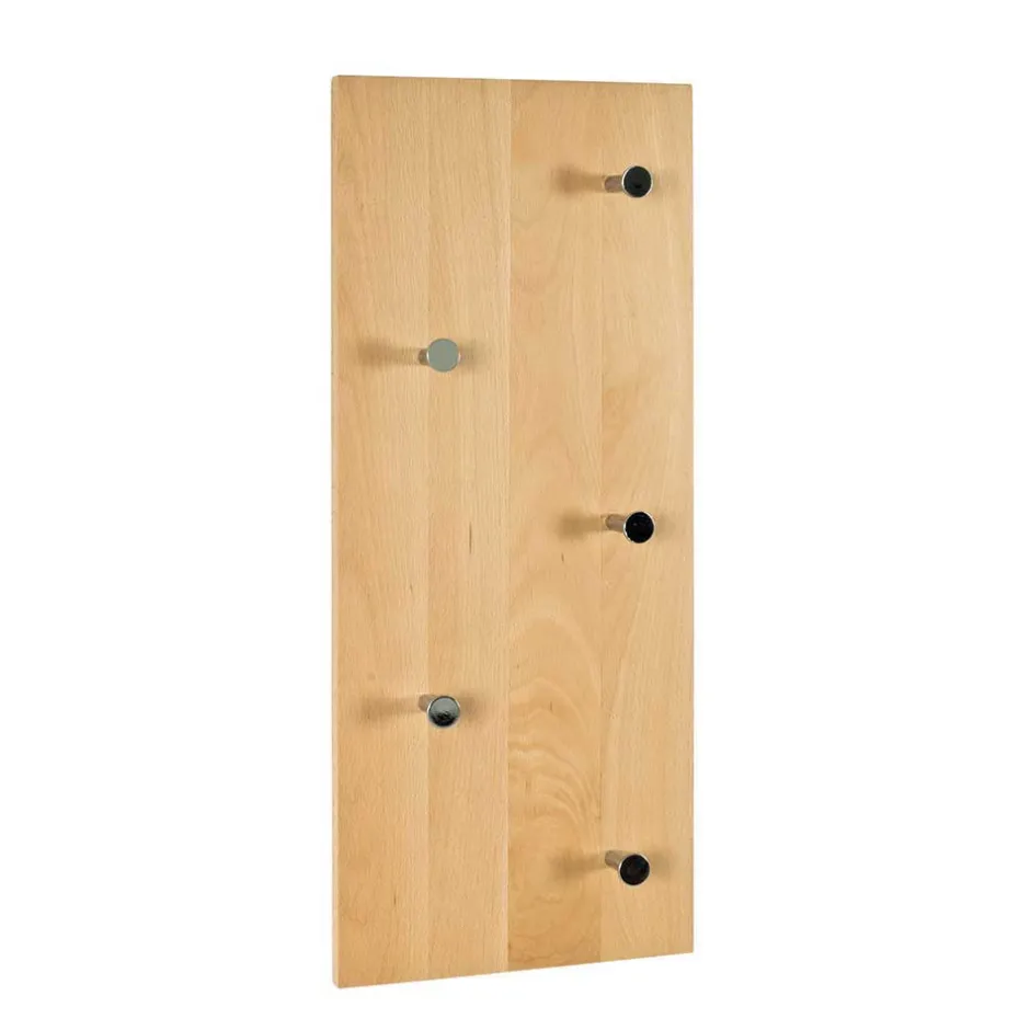 Wohnen Wandgarderobe mit 5 Haken Loove aus Buchenholz