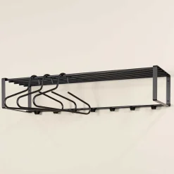 Wohnen Wandgarderobe mit 7 Kleiderhaken & Hutablage - Satroni