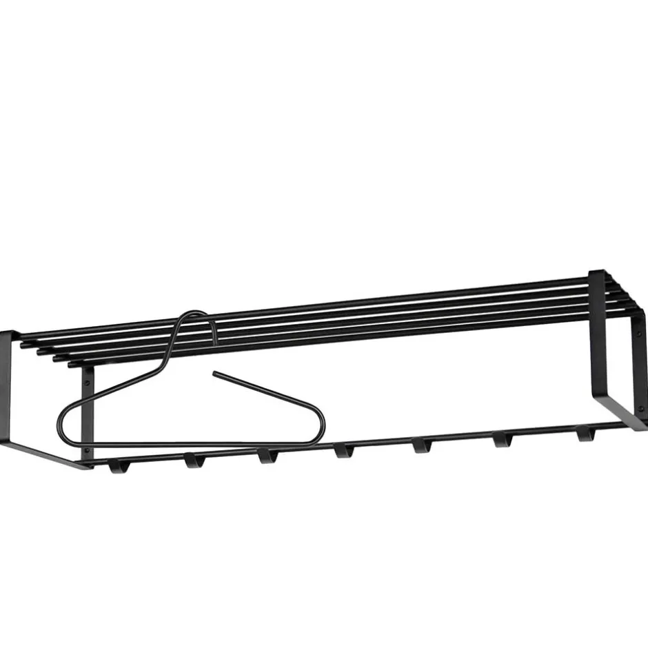 Wohnen Wandgarderobe mit 7 Kleiderhaken & Hutablage - Satroni