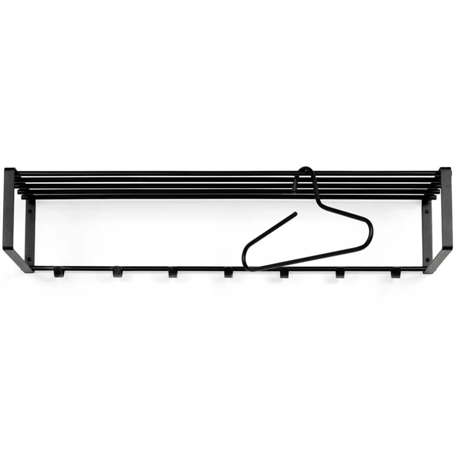 Wohnen Wandgarderobe mit 7 Kleiderhaken & Hutablage - Satroni