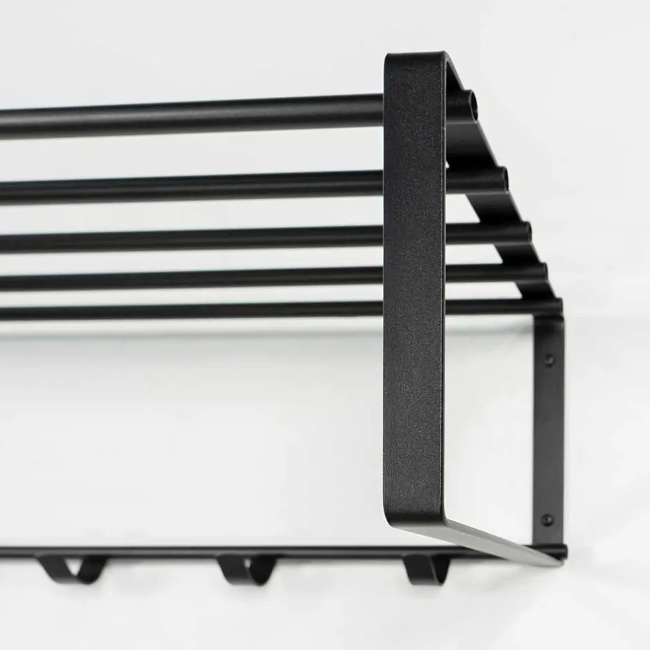 Wohnen Wandgarderobe mit 7 Kleiderhaken & Hutablage - Satroni