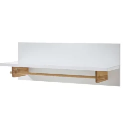 Wohnen Wandgarderobe mit Ablageboden & Holzstange - Catia