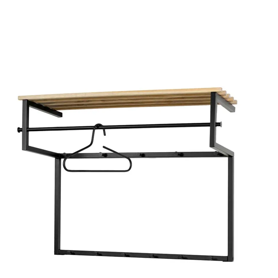 Wohnen Wandgarderobe mit Hutablage aus Holzleisten - Casciano