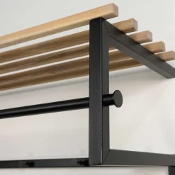 Wohnen Wandgarderobe mit Hutablage aus Holzleisten - Casciano