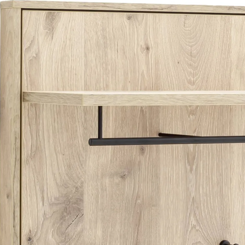 Wohnen Wandgarderobe mit Spiegel in Wildeiche Optik - Vapposia