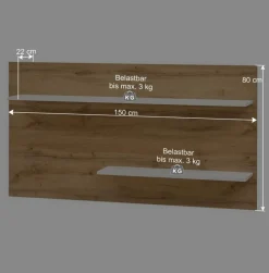 Wandpaneel Wandboard mit zwei Böden - Nonessia^Wohnen Outlet